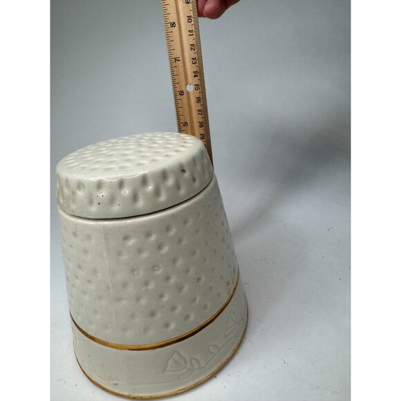 Vintage The House Of Webster US Made Ceramic Textured Thimble Shaped Container 5 - Picture 3 of 16